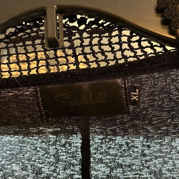 Spadehill Women’s Black Mesh and Lace Swim suit kimono style coverup size XL - Picture 3 of 6